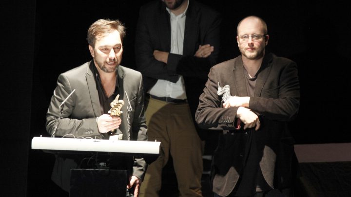 Kiko Martinez productor de "Los héroes del mal" Tesela de Oro mejor película Emilio Palacios mejor actor por "Los héroes del mal" 12 Festival de Alicante